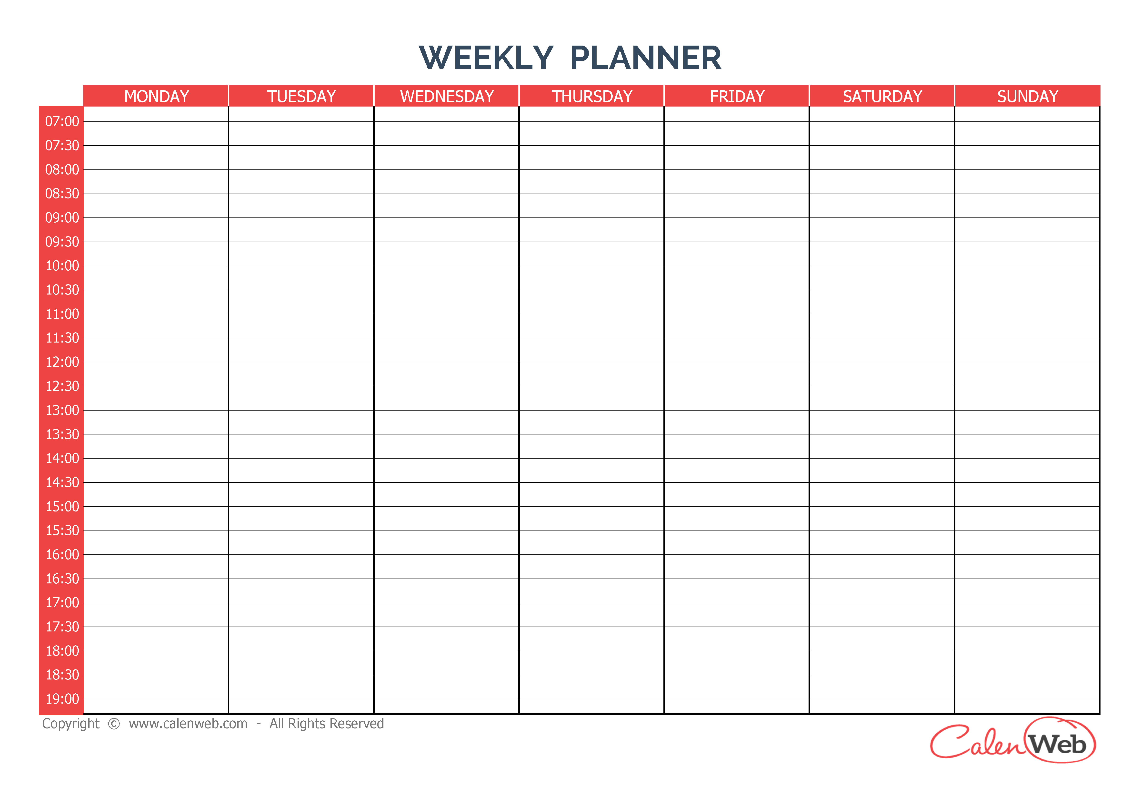 printable weekly planner 7 days
