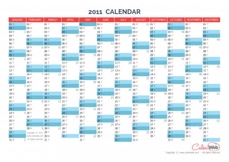 yearly calendar year 2011 yearly horizontal planning calenweb com
