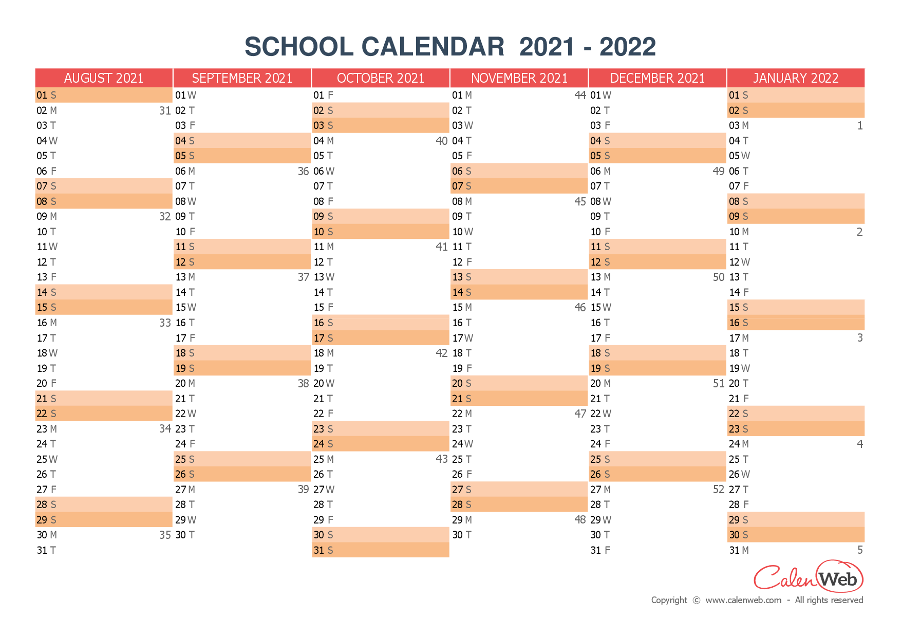 2021 2022 Semiannual School Calendar Semiannual School Calendar